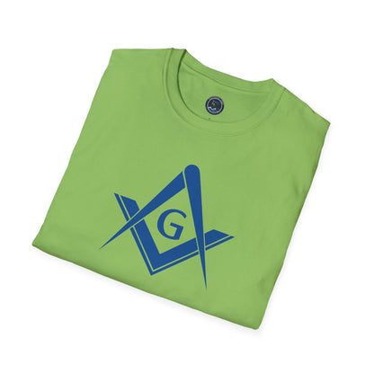 Square and Compass Softstyle T-Shirt - Classic (Royal Blue, Front Print)