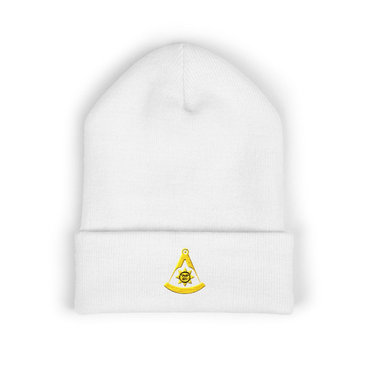 Past Master Embroidered Classic Cuffed Beanie - Smiling Sun
