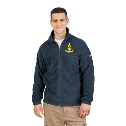 Embroidered Columbia fleece sweatshirt by CA Past Master, featuring detailed embroidery and a soft, cozy fabric.