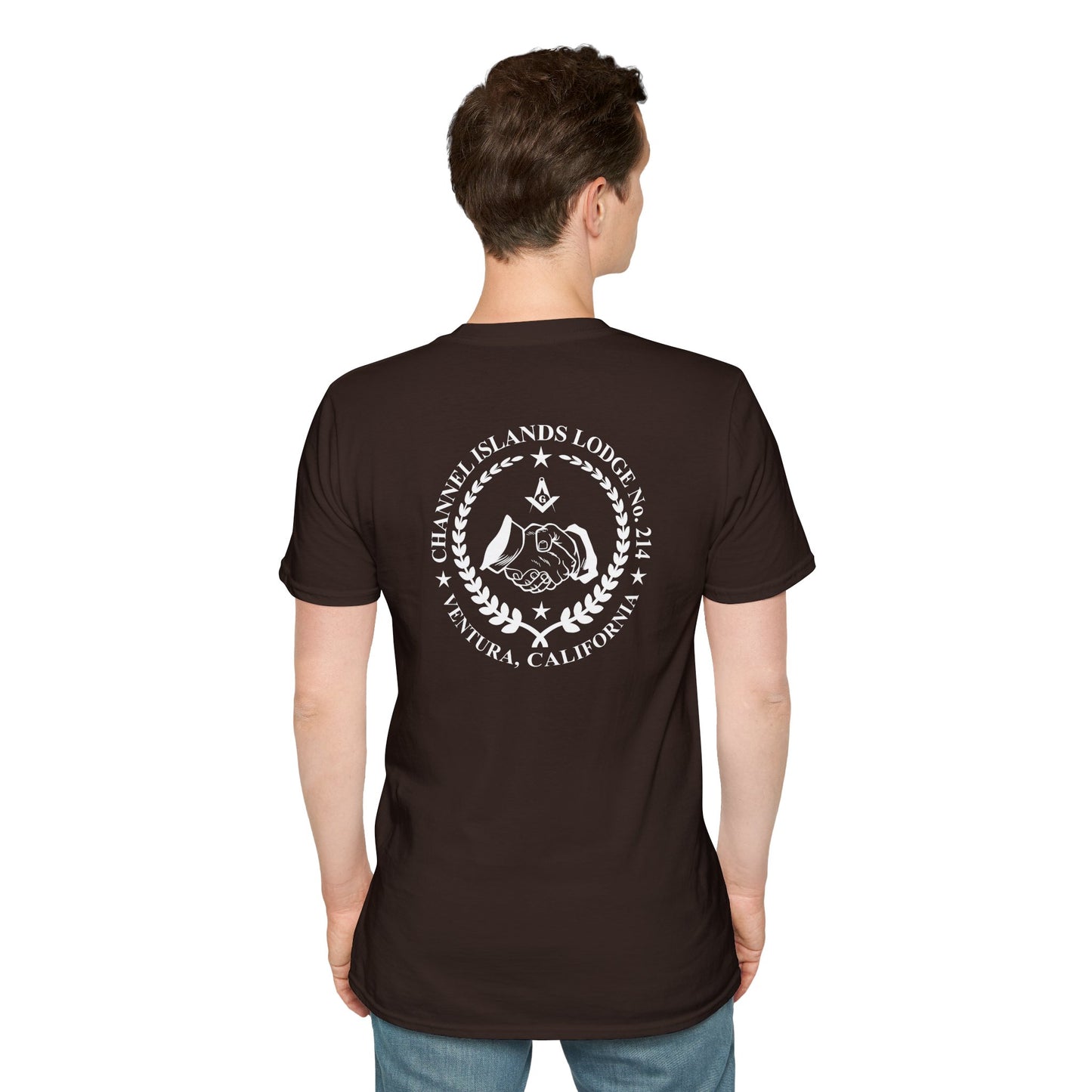 Past Master Jewel Softstyle T-Shirt - Gold (Channel Islands Lodge)