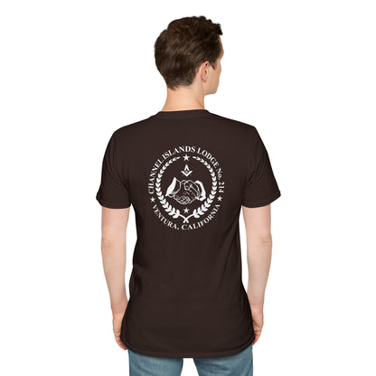 Past Master Jewel Softstyle T-Shirt - Gold (Channel Islands Lodge)