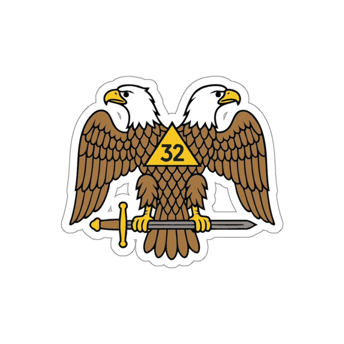 Scottish Rite 32° Die-Cut Sticker - Double-Headed Eagle