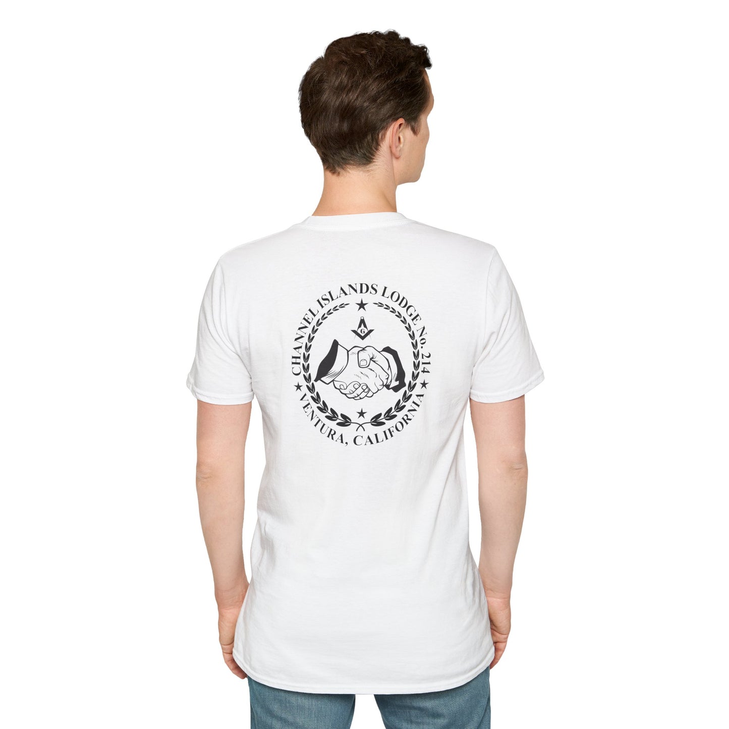 Past Master Jewel Softstyle T-Shirt - Gold (Channel Islands Lodge)