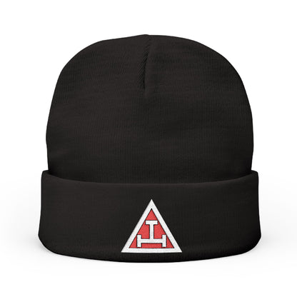 Royal Arch Embroidered Knit Beanie - White and Red Emblem