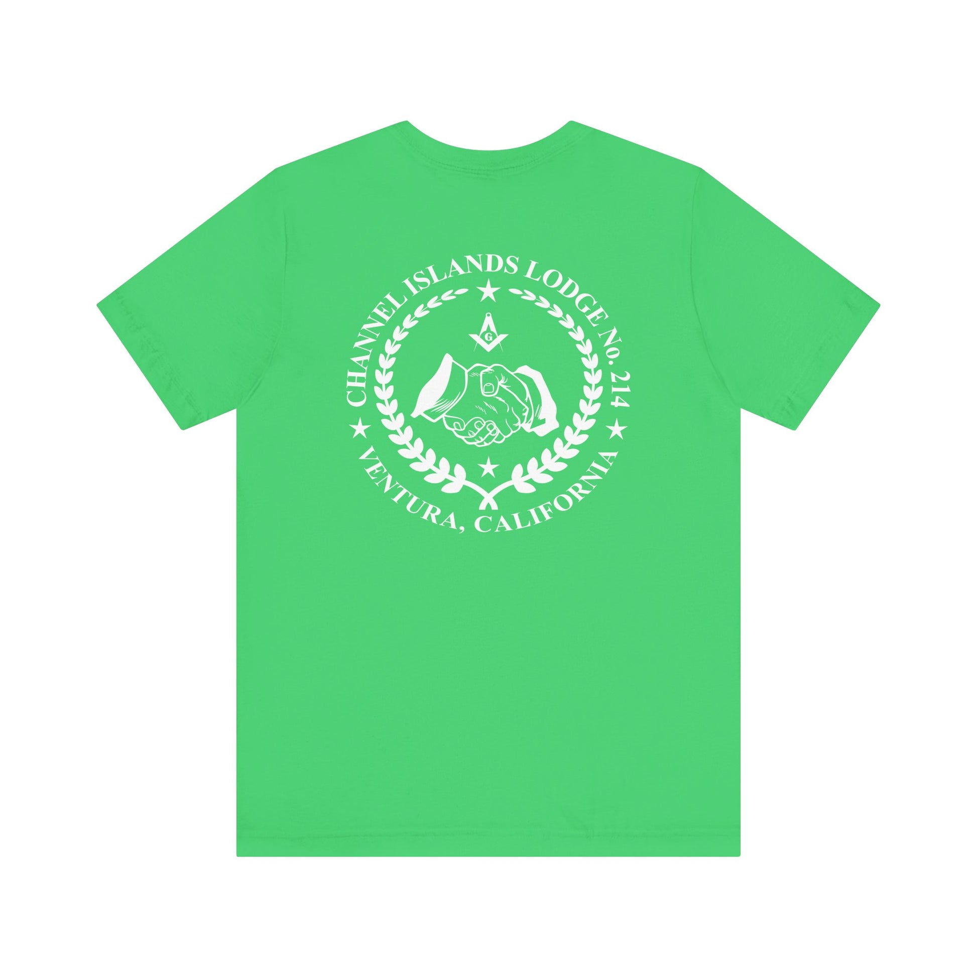 Colorful Channel Islands Lodge 214 short sleeve T-shirt by Printify featuring bright, vibrant design and casual fit.