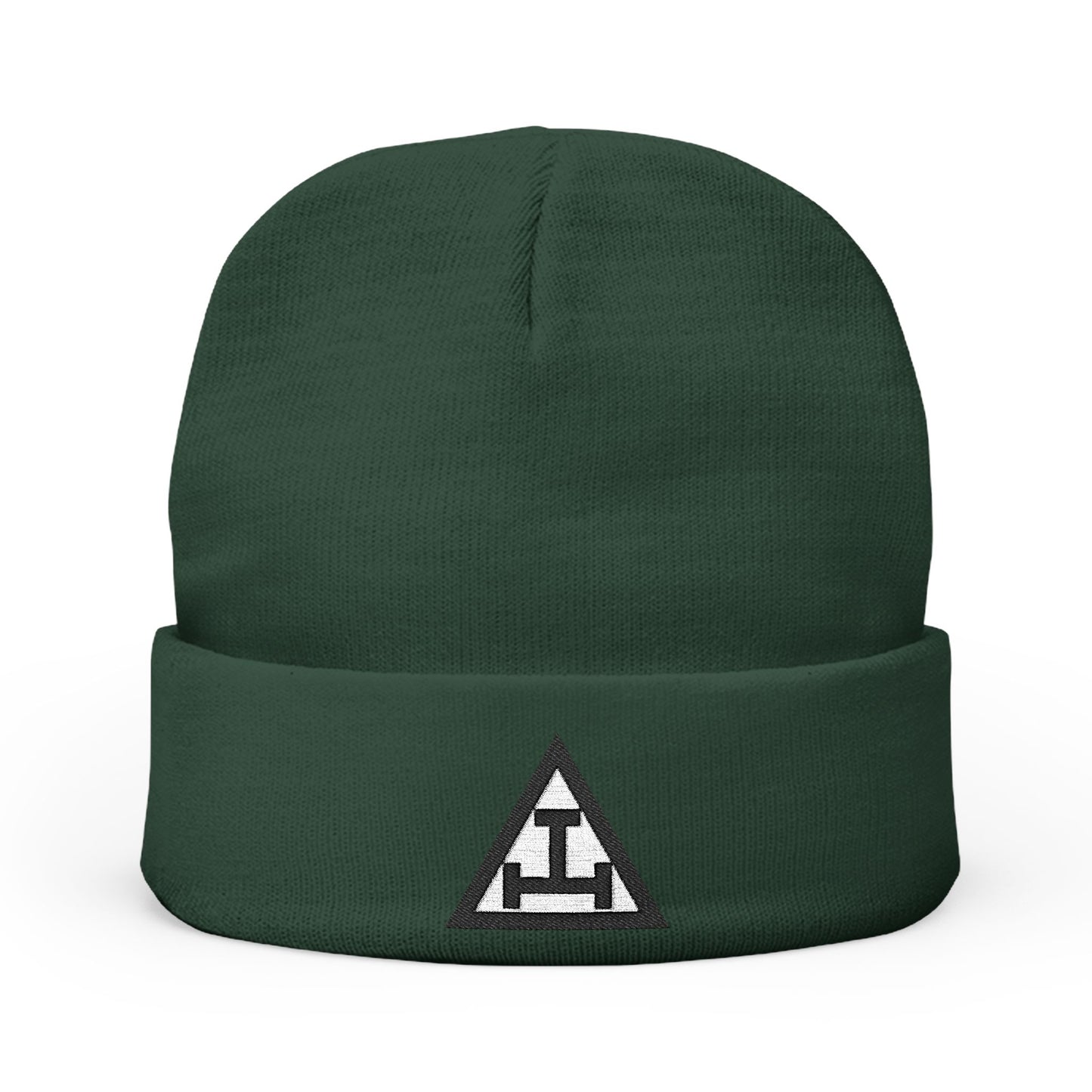 Royal Arch Embroidered Knit Beanie - Black and White Emblem