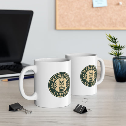 "Memento Coffee" Ceramic Mug - Acacia (Green/Tan)