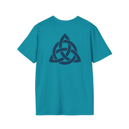 Blue Triquetra with Circle - Softstyle T-Shirt