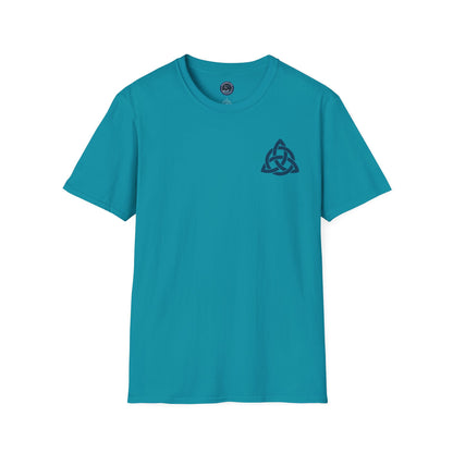 Blue Triquetra with Circle - Softstyle T-Shirt