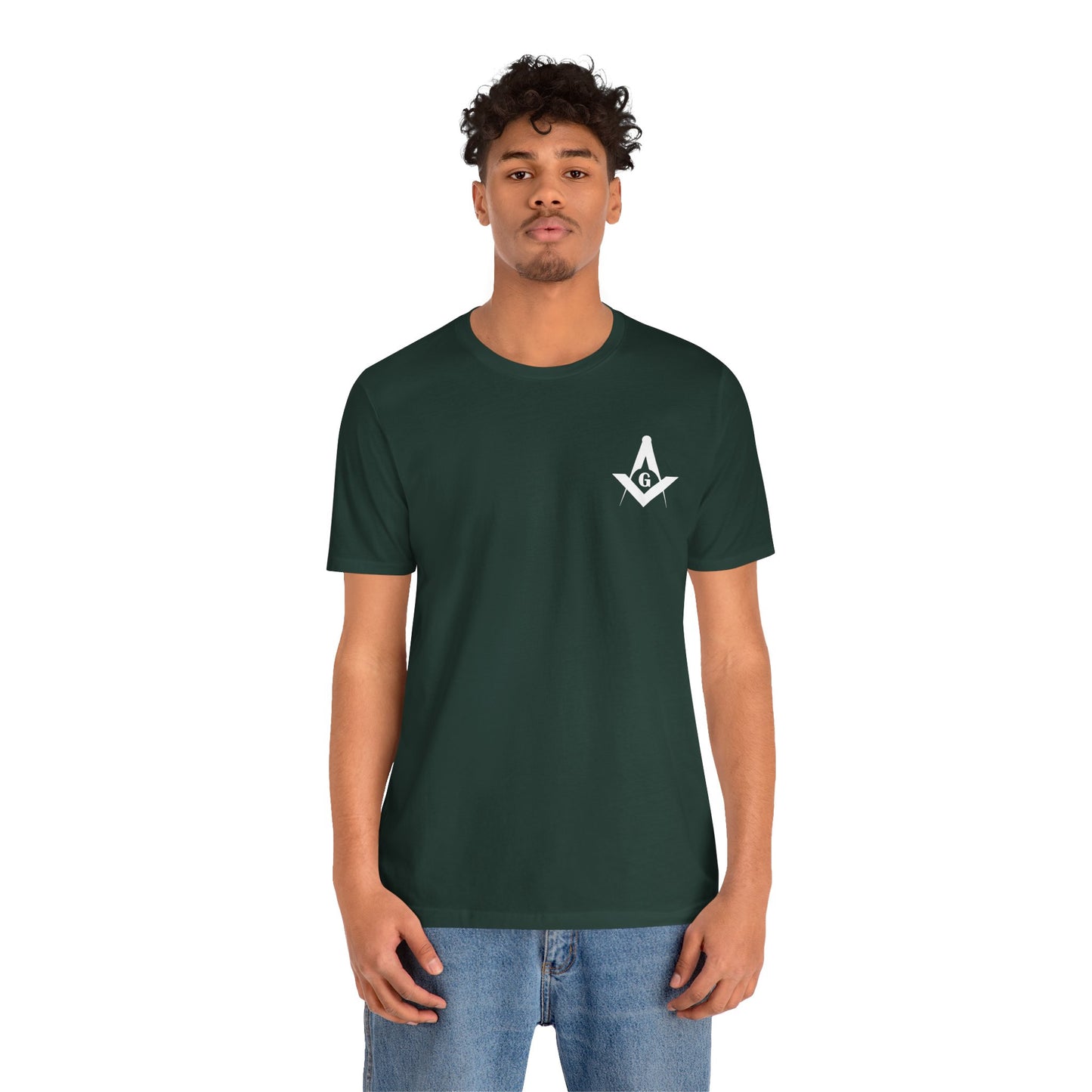 Entered Apprentice T-Shirt from Channel Islands Lodge 214 featuring blue and green design, made by Printify.
