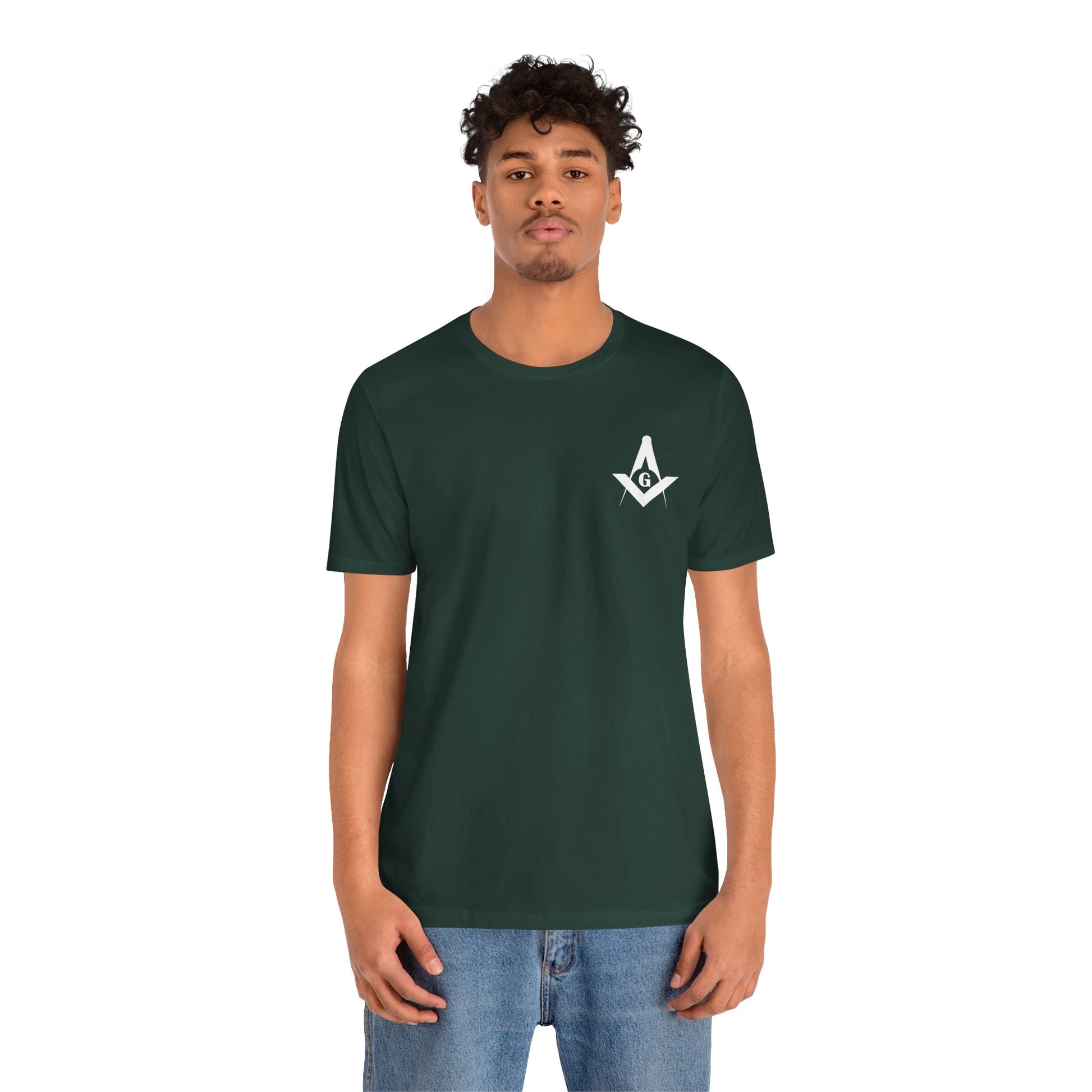 Entered Apprentice T-Shirt from Channel Islands Lodge 214 featuring blue and green design, made by Printify.