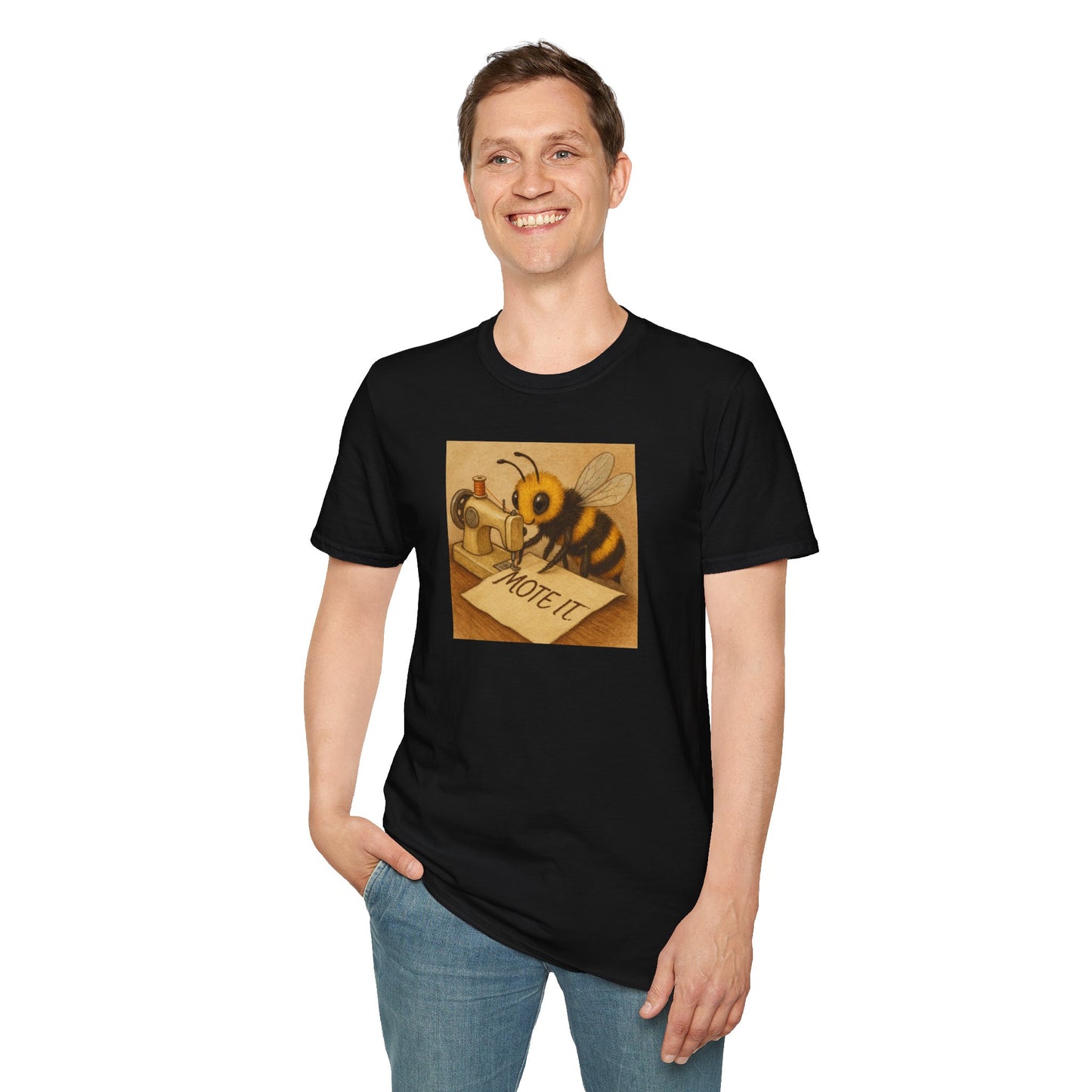 "Sew Mote It Bee" Softstyle T-Shirt - Vintage Illustration