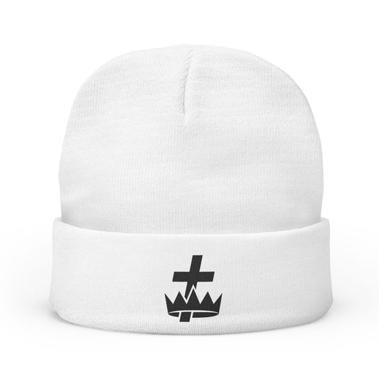Knights Templar Embroidered Knit Beanie - Black Emblem