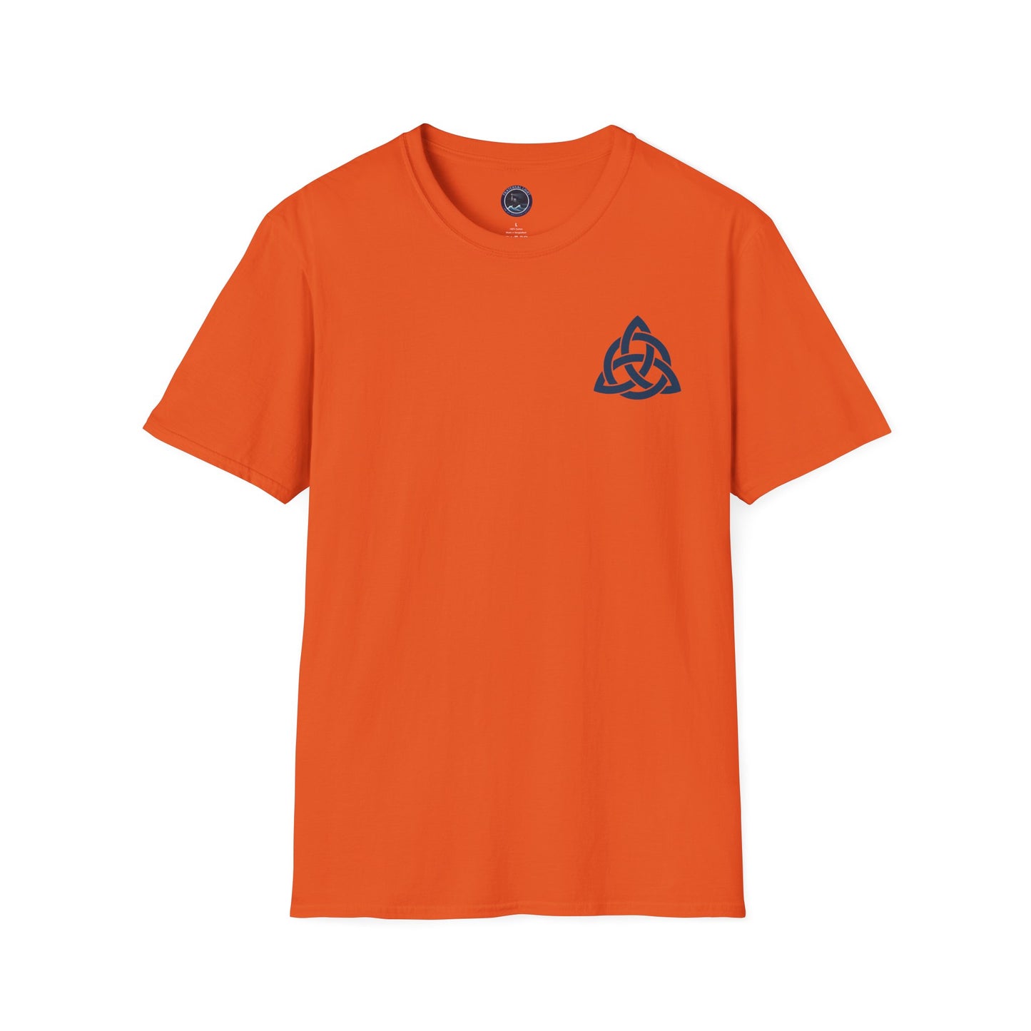 Blue Triquetra with Circle - Softstyle T-Shirt