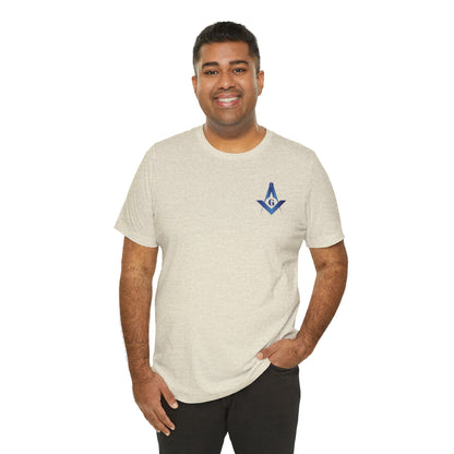 Sapphire Channel Islands Lodge 214 entered apprentice short sleeve T-shirt by Printify, featuring a comfortable fit and lodge logo.