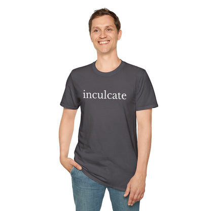 "inculcate" Softstyle T-Shirt (White Letters, Lowercase)