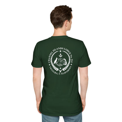 Past Master Jewel Softstyle T-Shirt - Gold (Channel Islands Lodge)