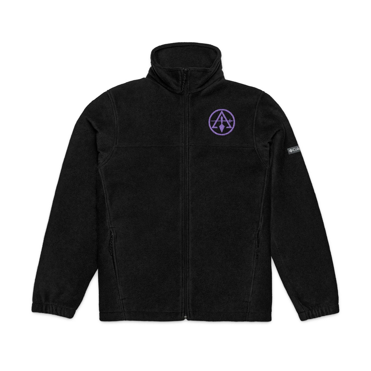 Cryptic Council embroidered Columbia fleece sweatshirt by Printify, showing detailed embroidery and cozy fleece fabric.