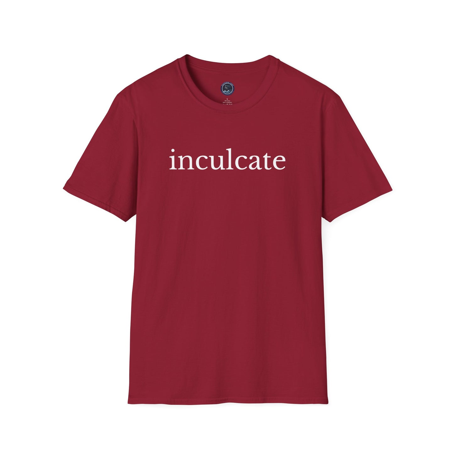 "inculcate" Softstyle T-Shirt (White Letters, Lowercase)
