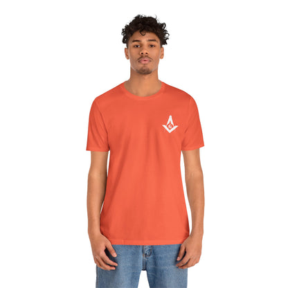 Brightly colored Fellowcraft T-shirt featuring Channel Islands Lodge 214 logo, made by Printify with vibrant design.