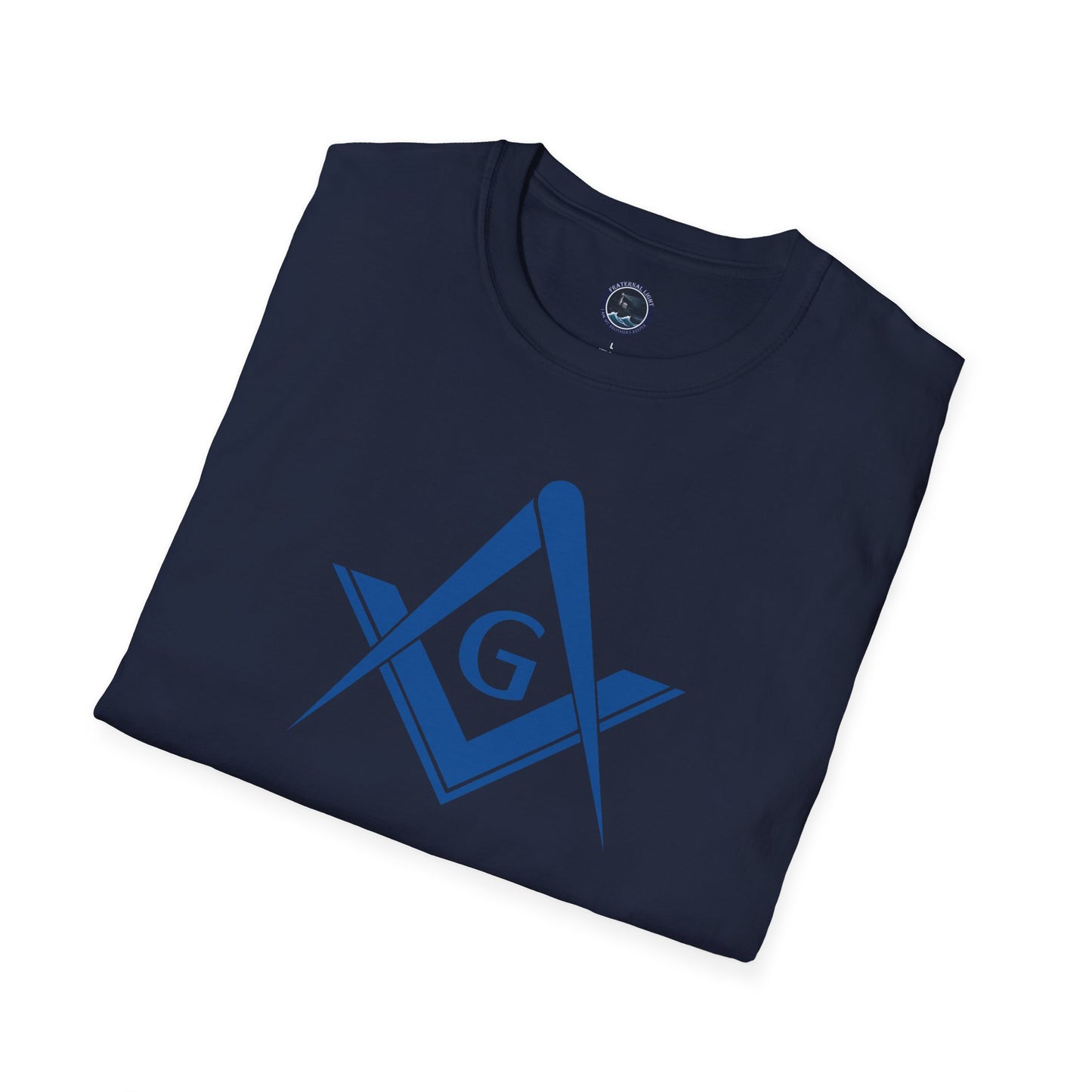 Square and Compass Softstyle T-Shirt - Classic (Royal Blue, Front Print)