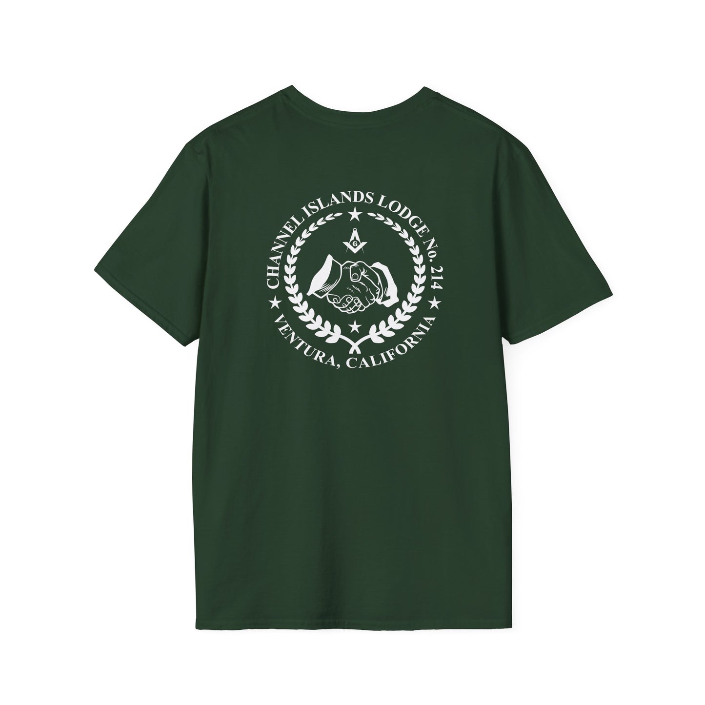 Past Master Jewel Softstyle T-Shirt - Gold (Channel Islands Lodge)