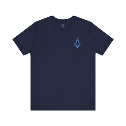 Channel Islands Lodge 214 Entered Apprentice short sleeve T-shirt in sapphire, featuring logo and design on front.