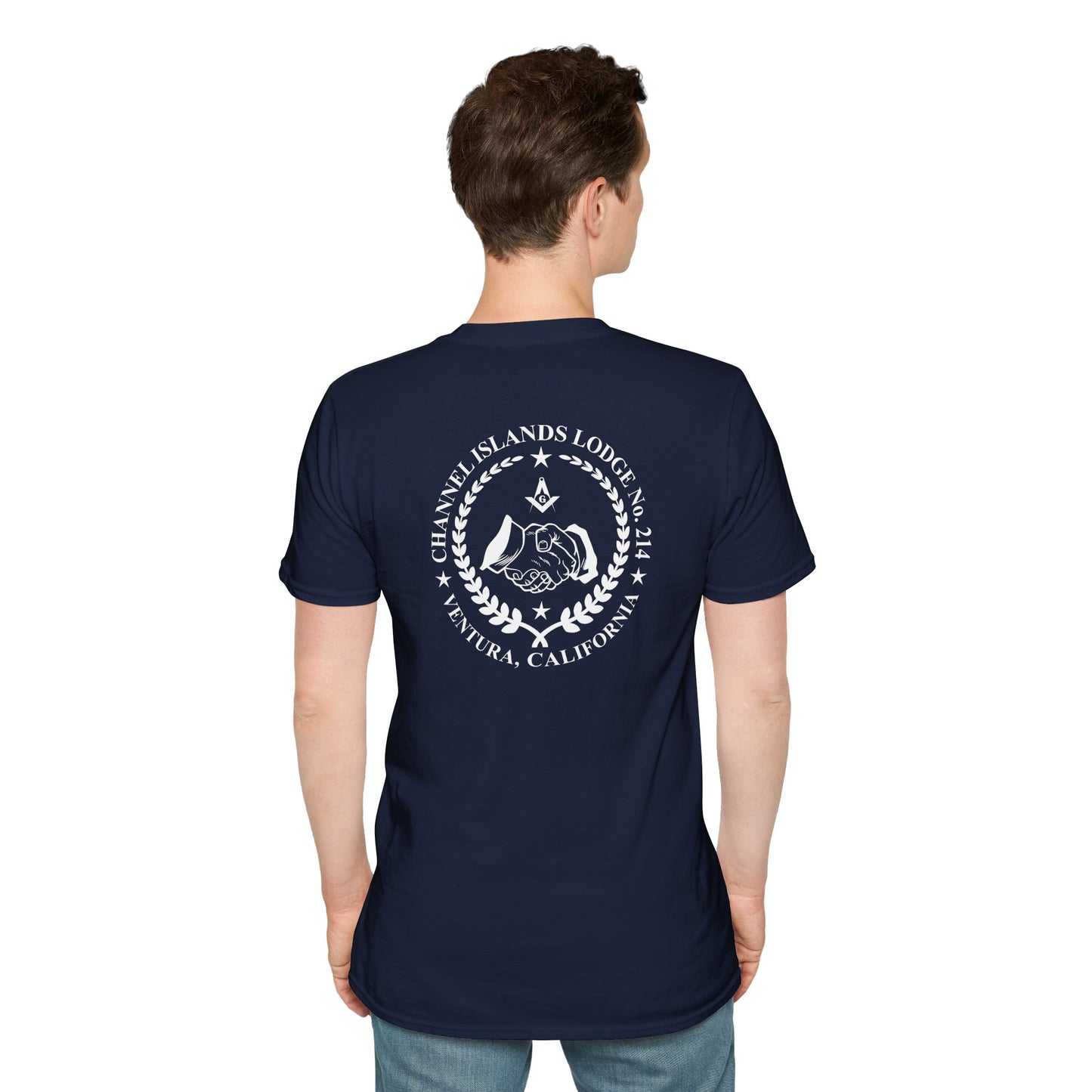 Past Master Jewel Softstyle T-Shirt - Gold (Channel Islands Lodge)