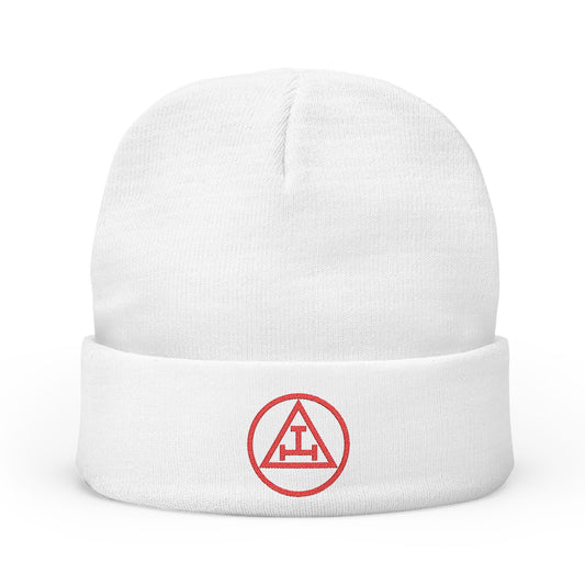 Royal Arch Encircled Triple Tau -  Embroidered Knit Beanie