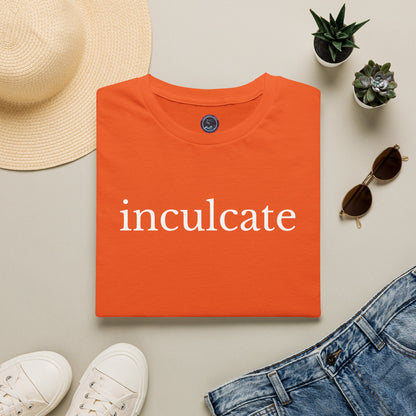 "inculcate" Softstyle T-Shirt (White Letters, Lowercase)