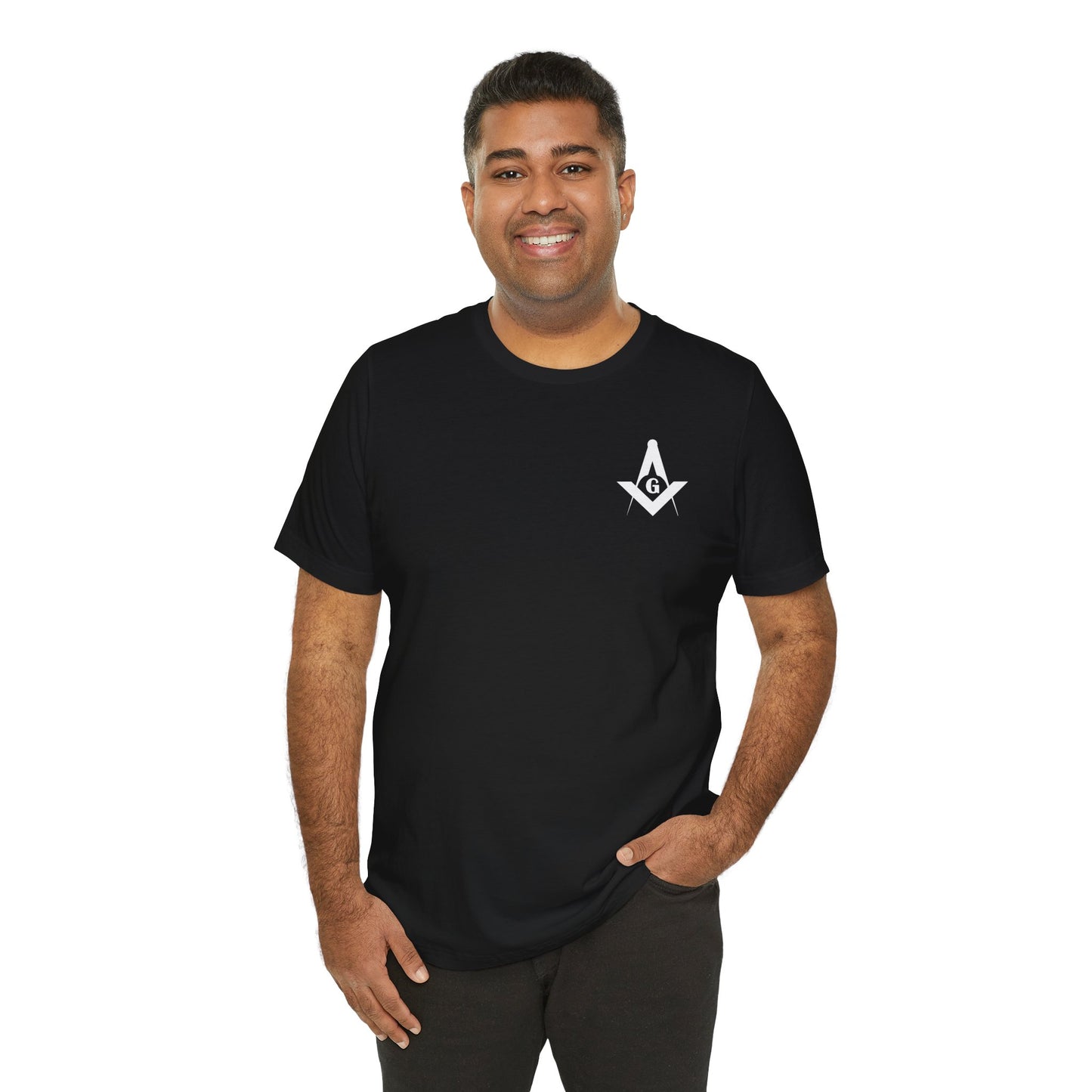 Channel Islands Lodge 214 short sleeve T-shirt in dark colors, featuring a comfortable fit and casual style from Printify.