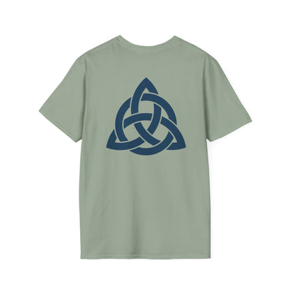 Blue Triquetra with Circle - Softstyle T-Shirt