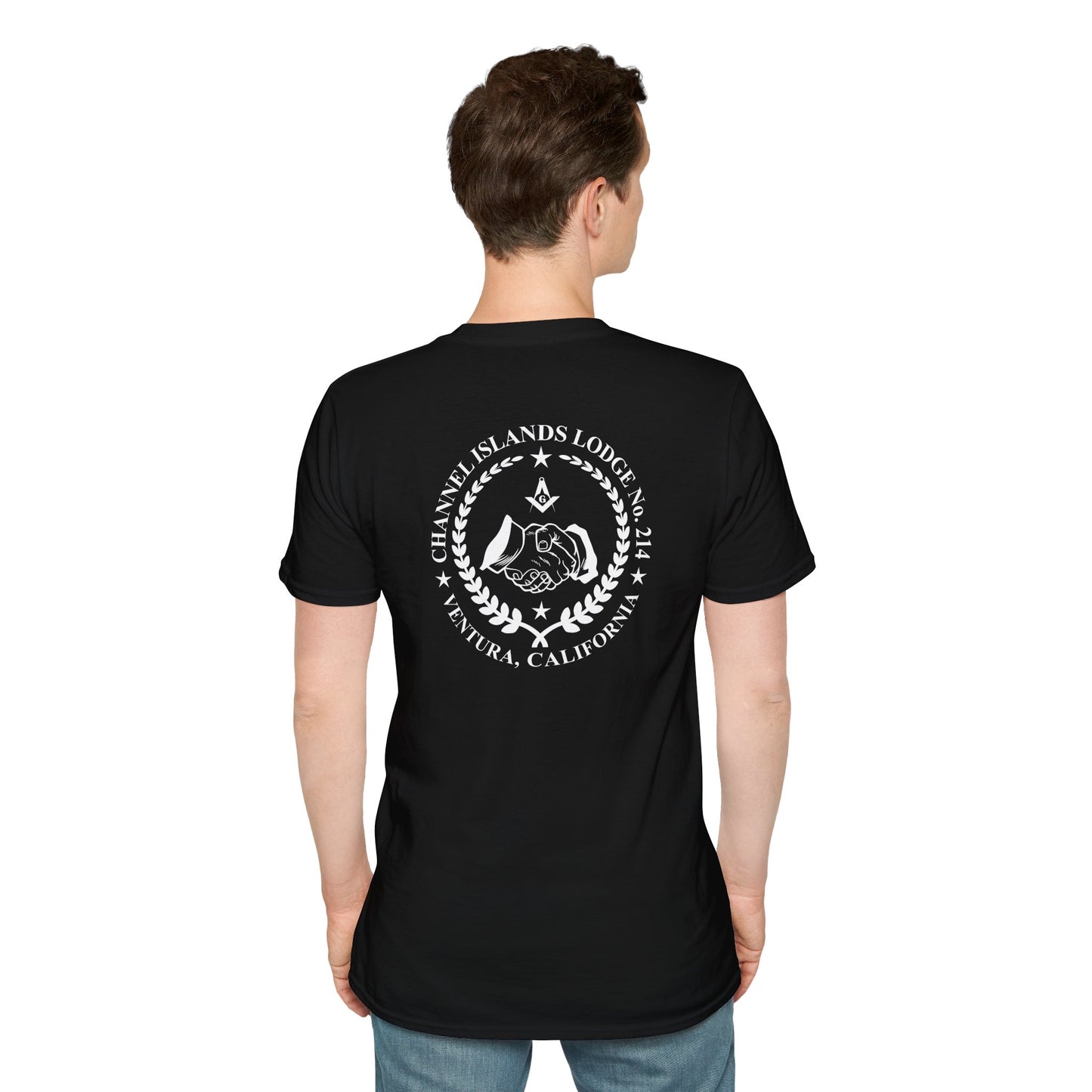 Past Master Jewel Softstyle T-Shirt - Gold (Channel Islands Lodge)