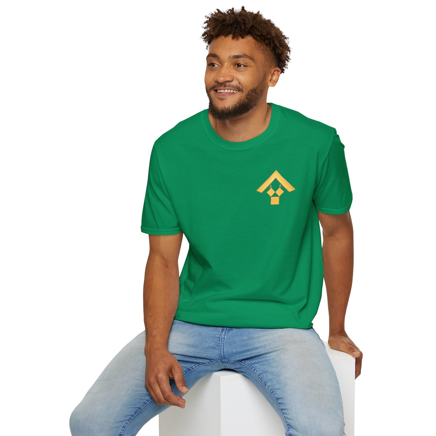 Past Master Jewel Softstyle T-Shirt - Gold (Channel Islands Lodge)
