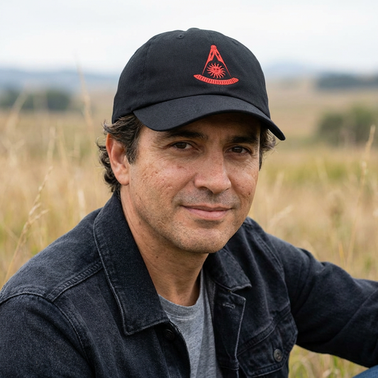 Past Master (Without Square) Embroidered Dad Cap – Red