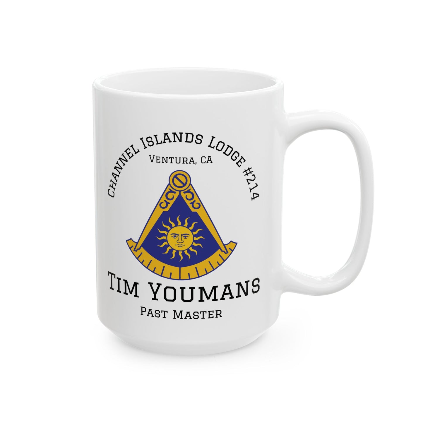 Two-Sided Past Master - Compass & Quadrant Ceramic Mug - Classic (Choose Your Emblem)