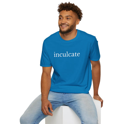 "inculcate" Softstyle T-Shirt (White Letters, Lowercase)