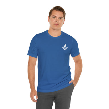 Fellowcraft T-Shirt from Channel Islands Lodge 214 featuring blue and green design, made by Printify.