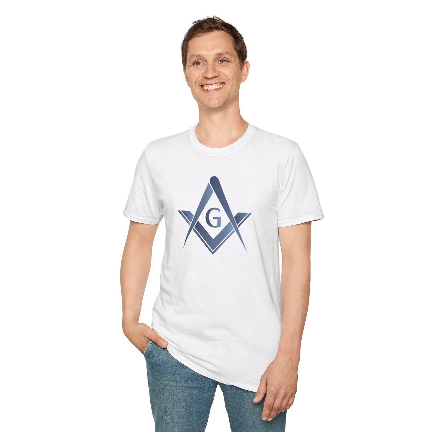 Bluestone Square and Compass Softstyle T-Shirt  - Classic (Front Print)