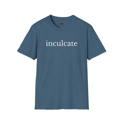 "inculcate" Softstyle T-Shirt (White Letters, Lowercase)