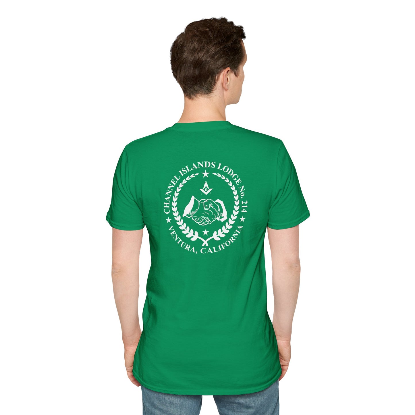 Past Master Jewel Softstyle T-Shirt - Gold (Channel Islands Lodge)