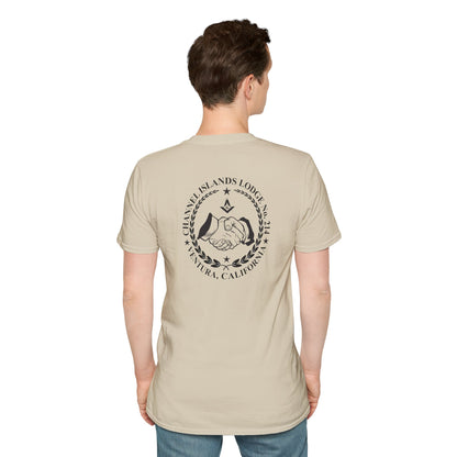 Past Master Jewel Softstyle T-Shirt - Gold (Channel Islands Lodge)