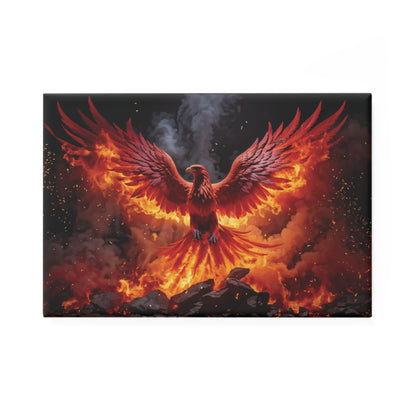 Rising Phoenix Metal Button Magnet - Mythic Beasties (Rectangle, 1 or 10 pack)