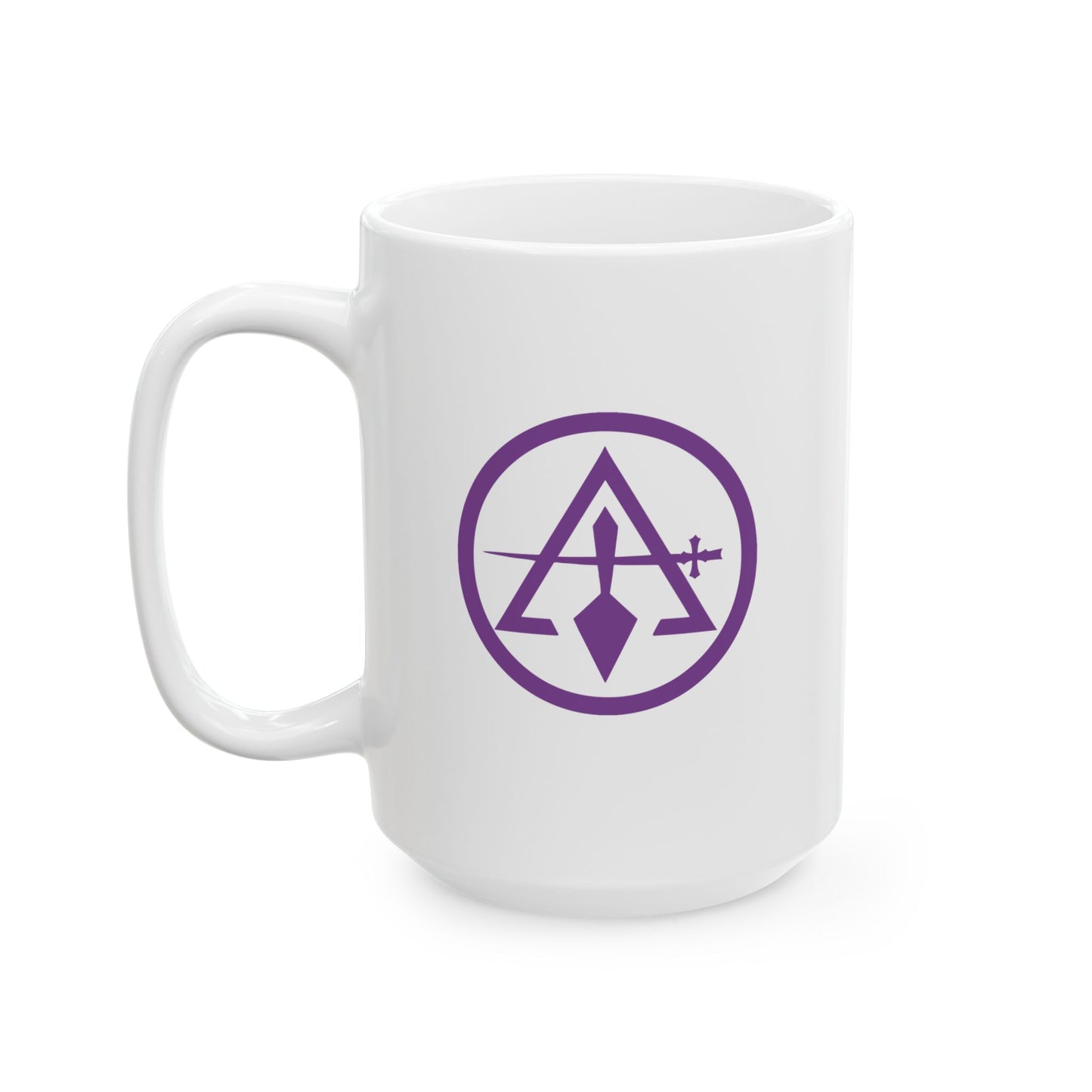 Two-Sided Cryptic Council Ceramic Mug - Regal Pommel (11oz, 15oz)