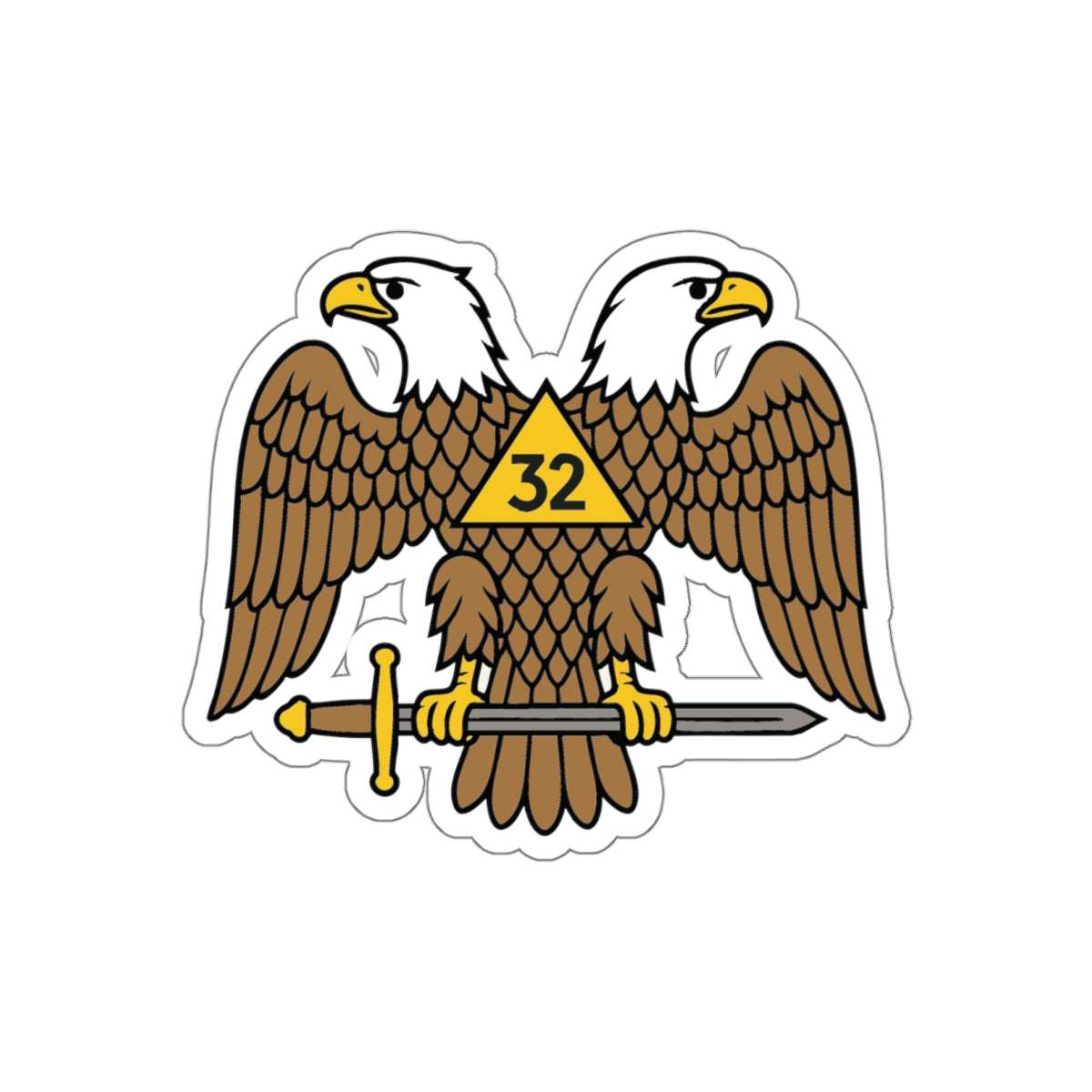 Scottish Rite 32° Die-Cut Sticker - Double-Headed Eagle