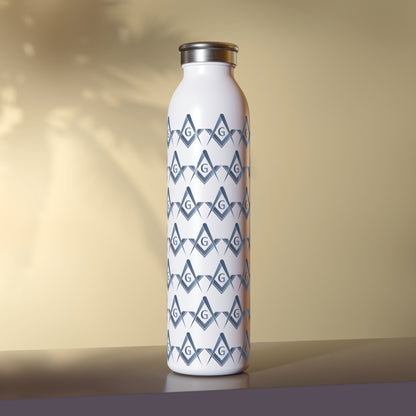 Simple Square and Compass Wrapped Slim Water Bottle - Stone Gradient