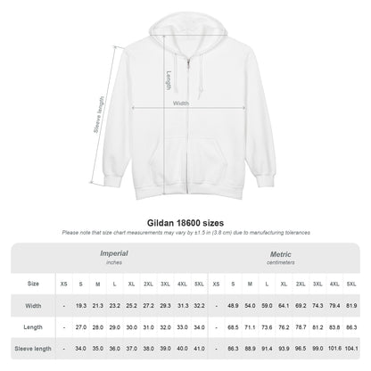 Past Master Embroidered Heavy Blend Full Zip Hooded Sweatshirt - Compass & Quadrant (Greek Key Pattern)