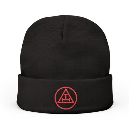 Royal Arch Encircled Triple Tau -  Embroidered Knit Beanie
