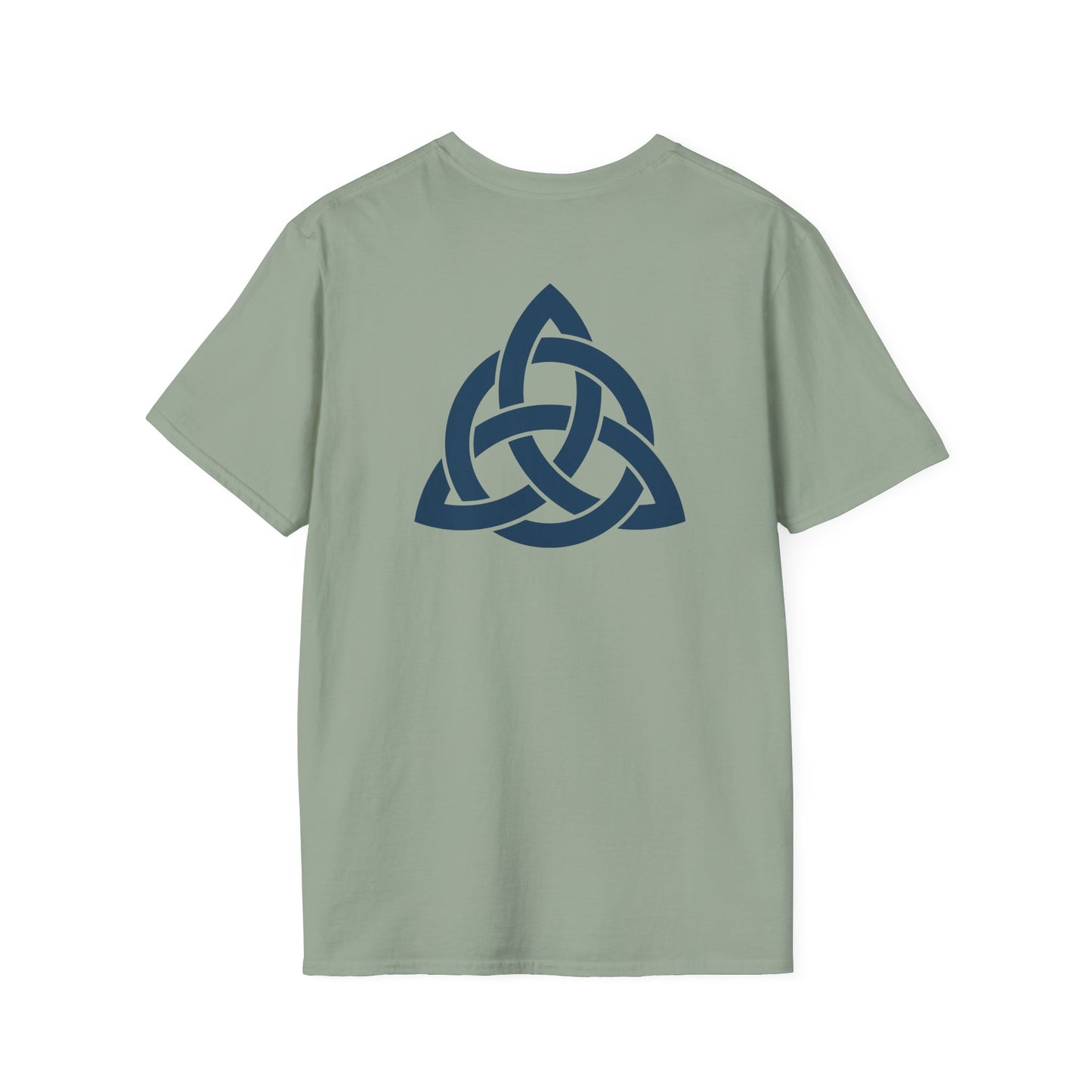 Blue Triquetra with Circle - Softstyle T-Shirt