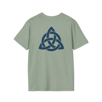 Blue Triquetra with Circle - Softstyle T-Shirt